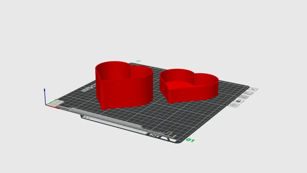 Modélisation 3D d'une boite en forme de cœur