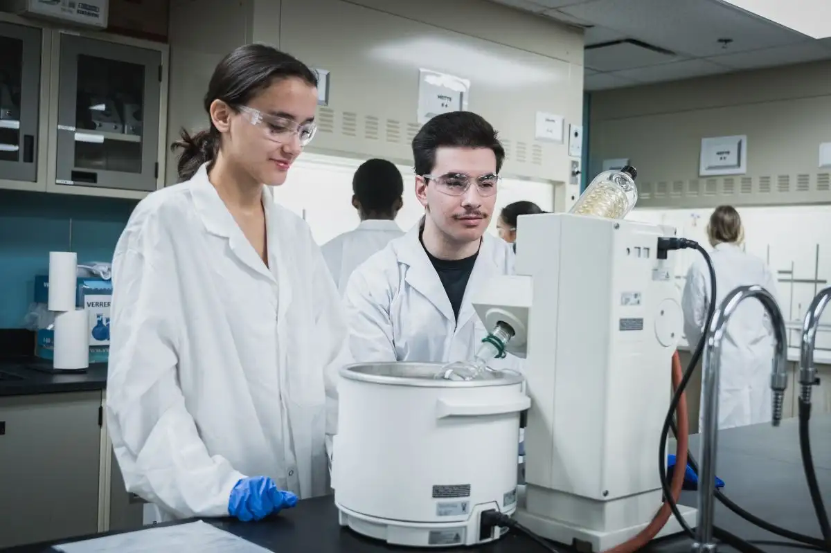 Personnes étudiantes en laboratoire