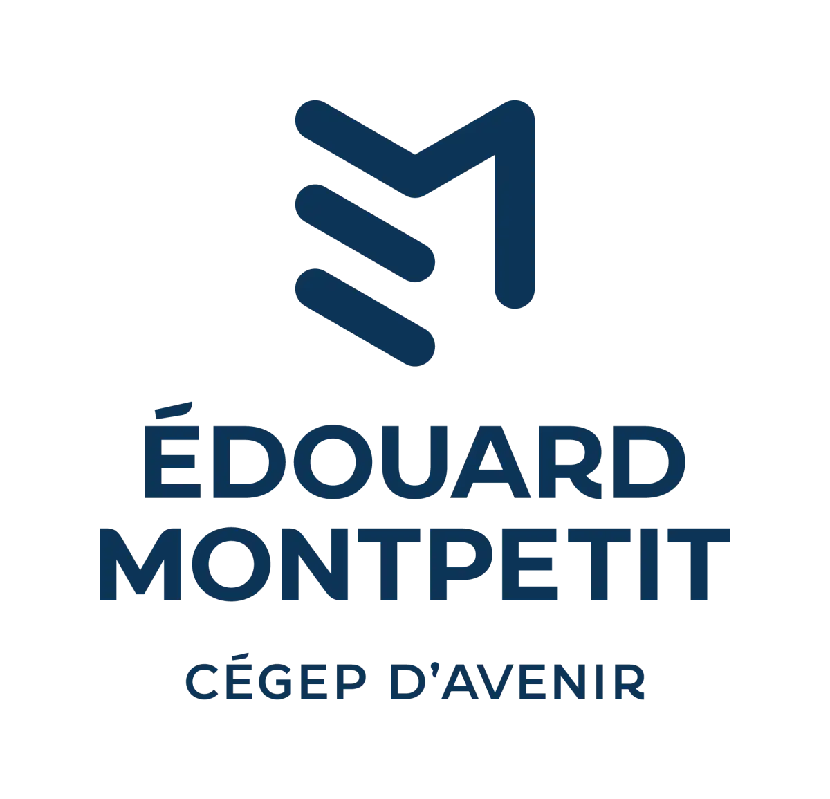 Logo du Cégep, version verticale en bleu marin